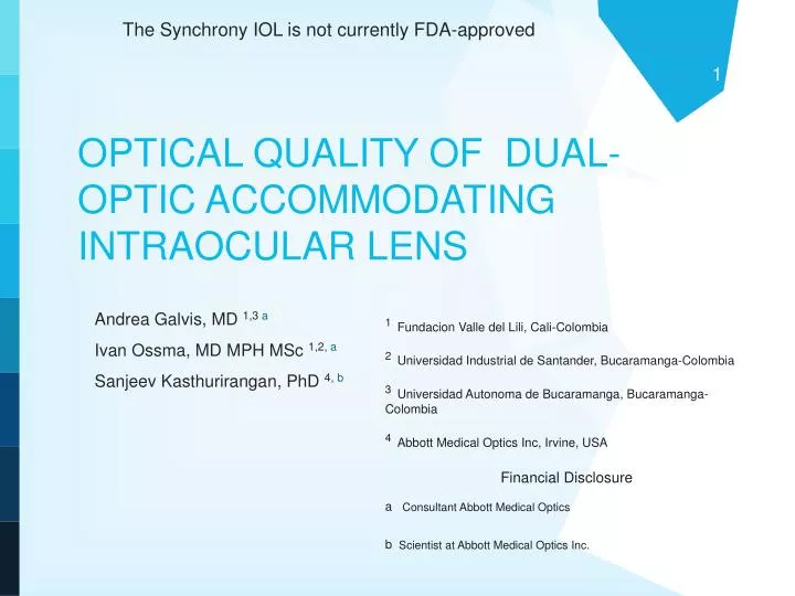 optical quality of dual optic accommodating intraocular lens