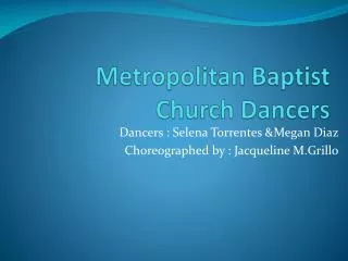 Metropolitan Baptist Church Dancers