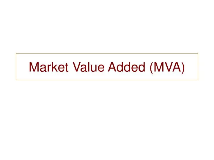 market value added mva