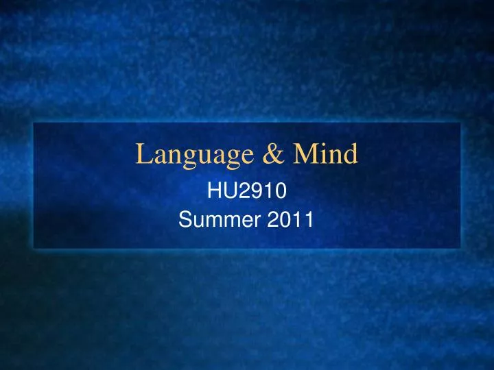 language mind