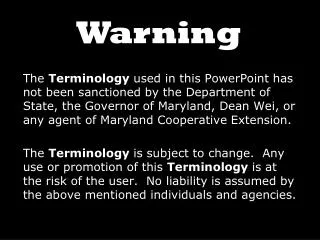 Warning