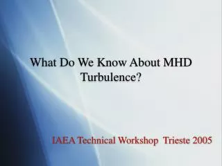 What Do We Know About MHD Turbulence?