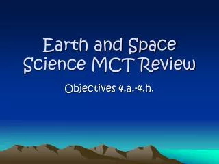 earth and space science mct review