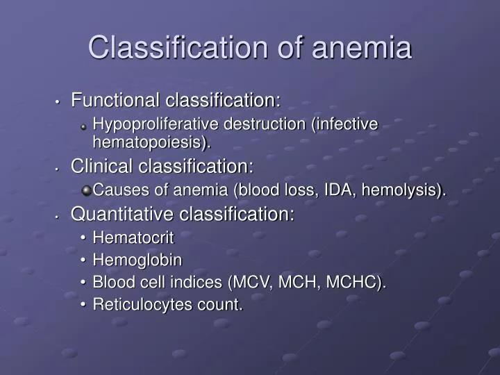classification of anemia