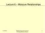 Lecture 6 – Moisture Relationships - slide 1