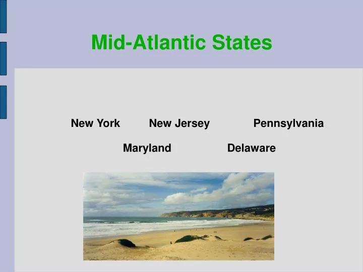 mid atlantic states