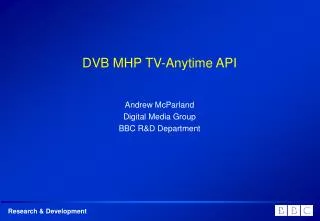 DVB MHP TV-Anytime API