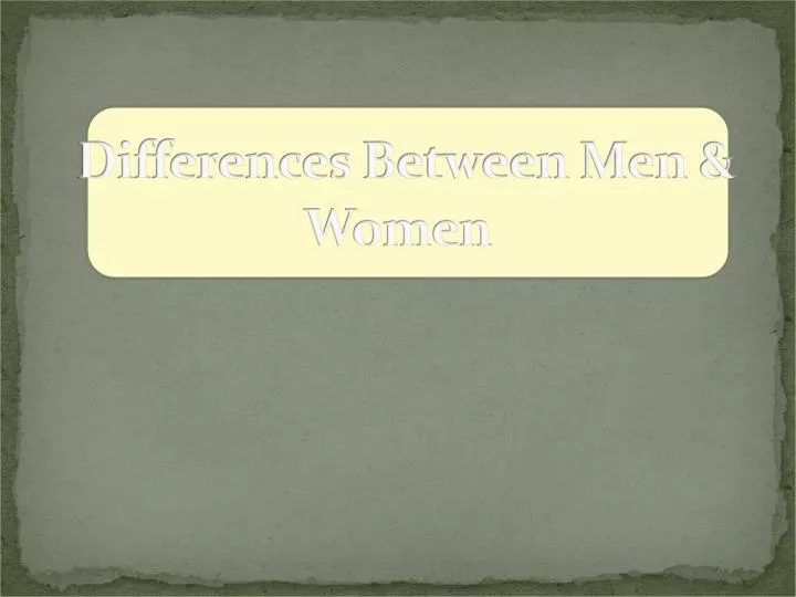 differences between men women