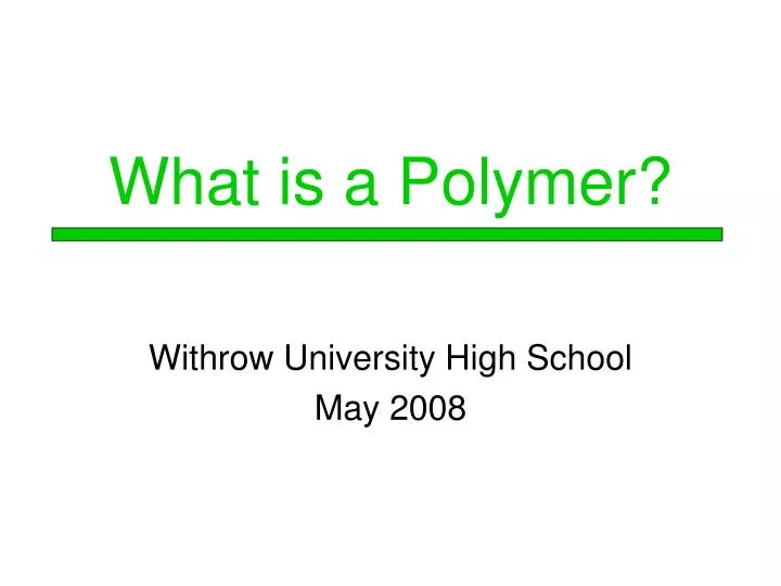 what is a polymer
