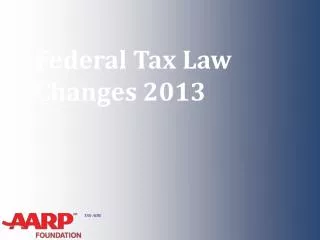 Federal Tax Law Changes 2013