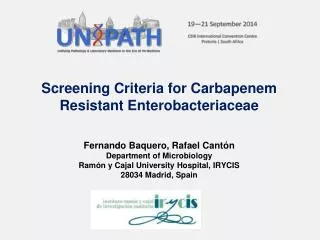 Screening Criteria for Carbapenem Resistant Enterobacteriaceae