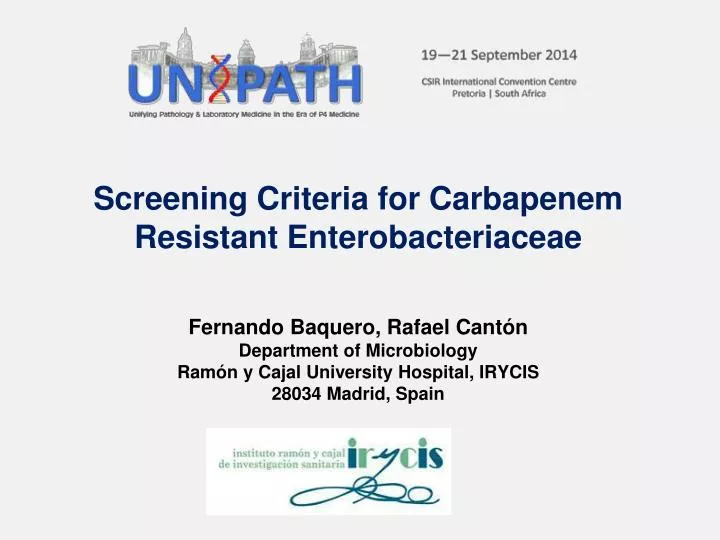 screening criteria for carbapenem resistant enterobacteriaceae