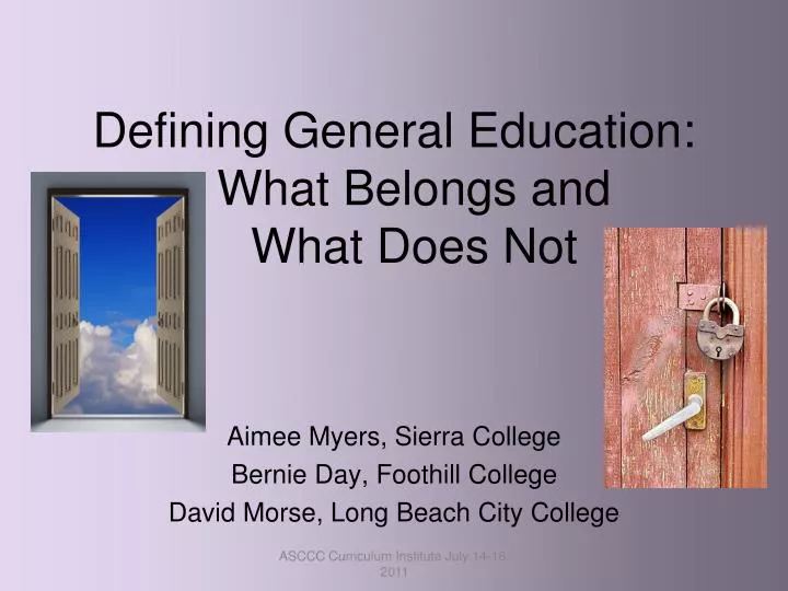 defining general education what belongs and what does not