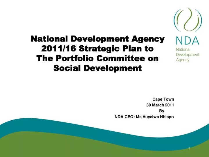 national development agency 2011 16 strategic plan to the portfolio committee on social development