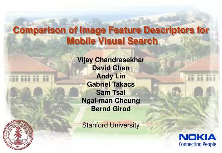comparison of image feature descriptors for mobile visual search