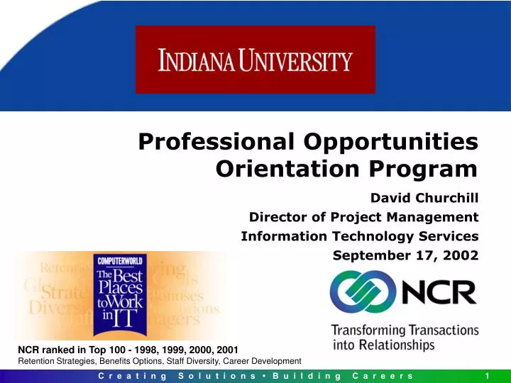 professional opportunities orientation program