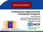 Professional Opportunities Orientation Program - slide 1
