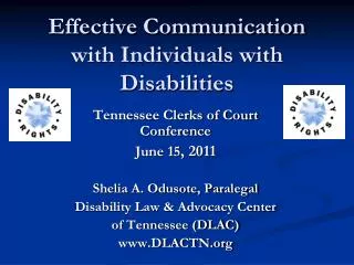 Effective Communication with Individuals with Disabilities