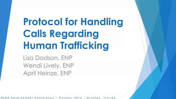 protocol for handling calls regarding human trafficking