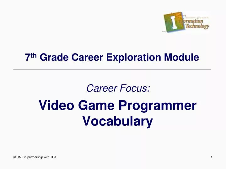 7 th grade career exploration module