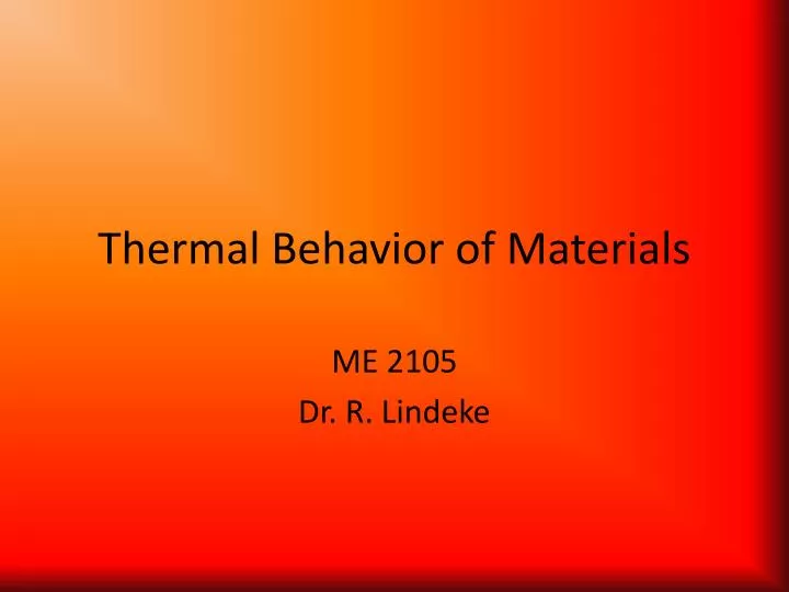 thermal behavior of materials