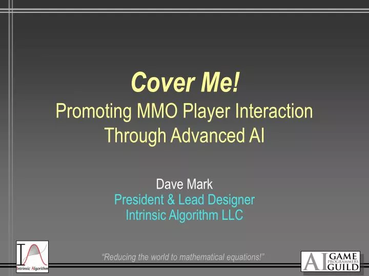 cover me promoting mmo player interaction through advanced ai