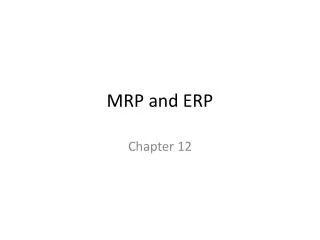 MRP and ERP