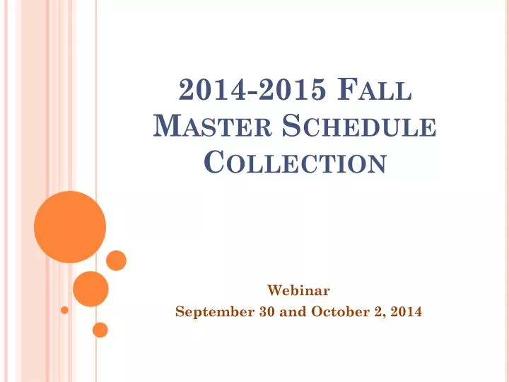 2014 2015 fall master schedule collection