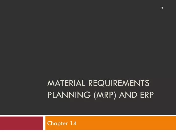 material requirements planning mrp and erp