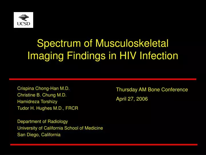 spectrum of musculoskeletal imaging findings in hiv infection