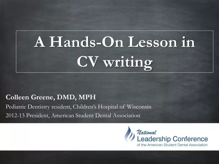 a hands on lesson in cv writing