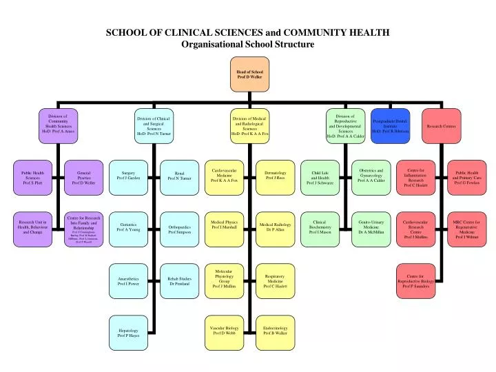 school of clinical sciences and community health organisational school structure
