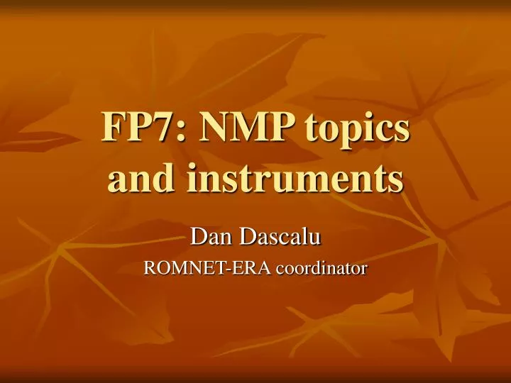 fp7 nmp topics and instruments