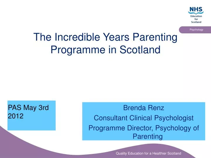 the incredible years parenting programme in scotland