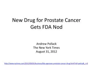 New Drug for Prostate Cancer Gets FDA Nod