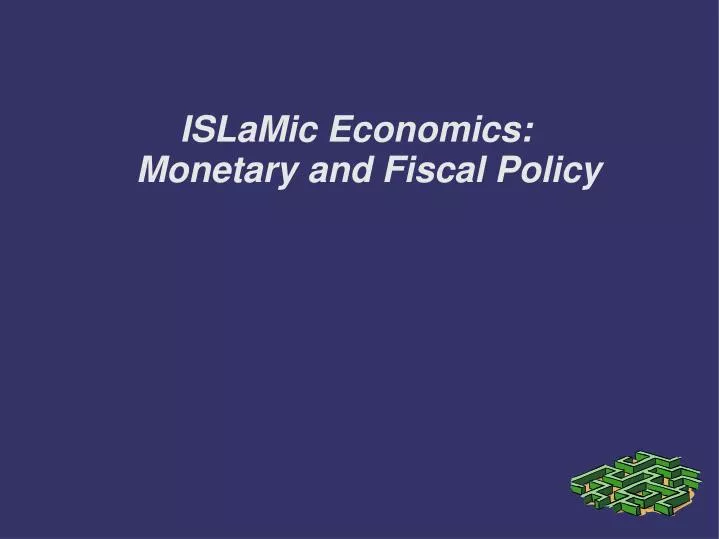 islamic economics monetary a nd fiscal policy