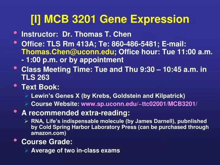 i mcb 3201 gene expression