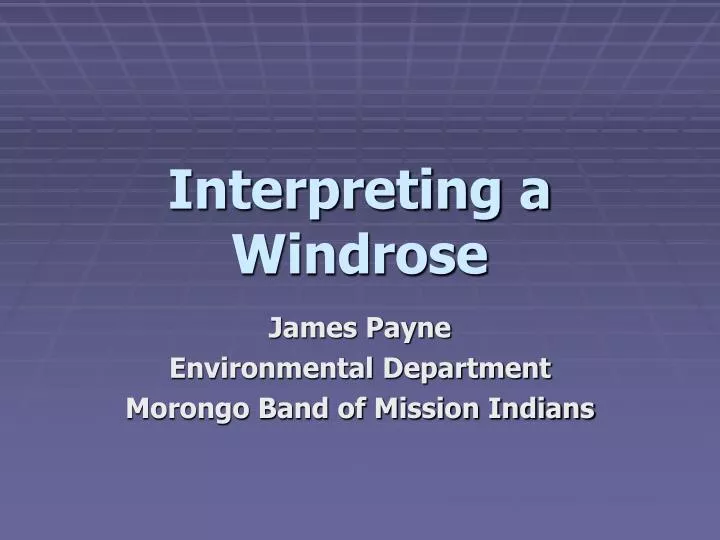 interpreting a windrose