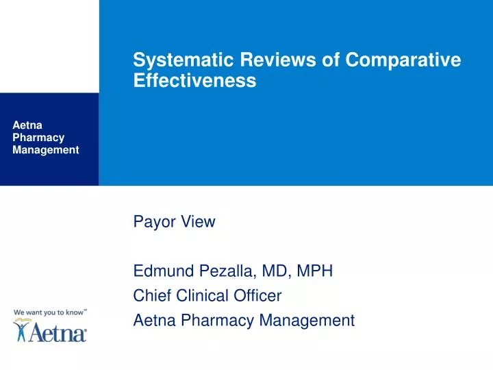 systematic reviews of comparative effectiveness