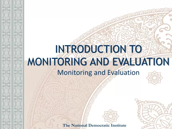 introduction to monitoring and evaluation monitoring and evaluation