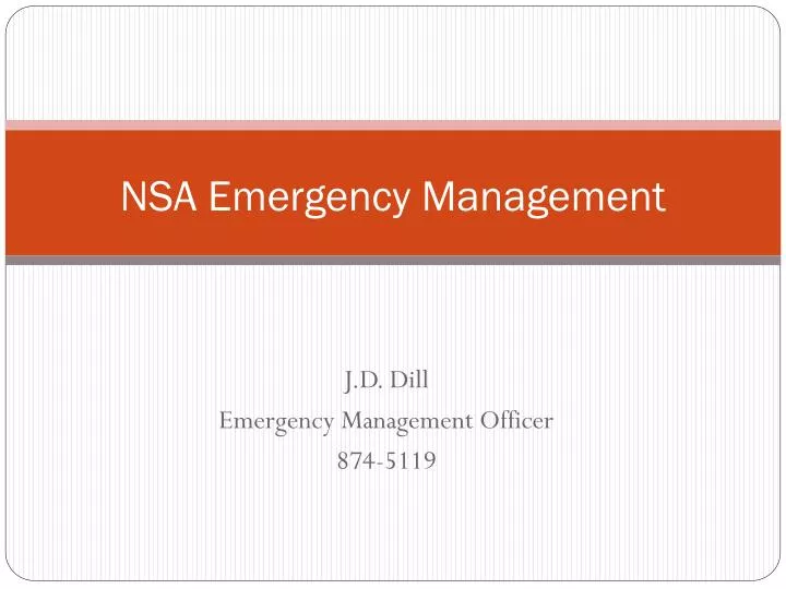 nsa emergency management