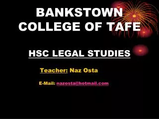 BANKSTOWN COLLEGE OF TAFE HSC LEGAL STUDIES