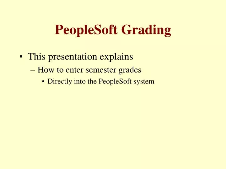 peoplesoft grading
