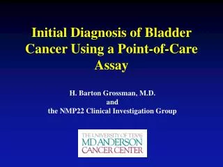 Initial Diagnosis of Bladder Cancer Using a Point-of-Care Assay
