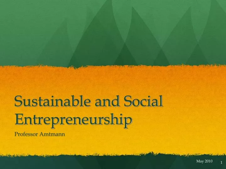 sustainable and social entrepreneurship