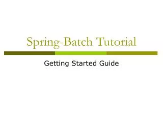 Spring-Batch Tutorial