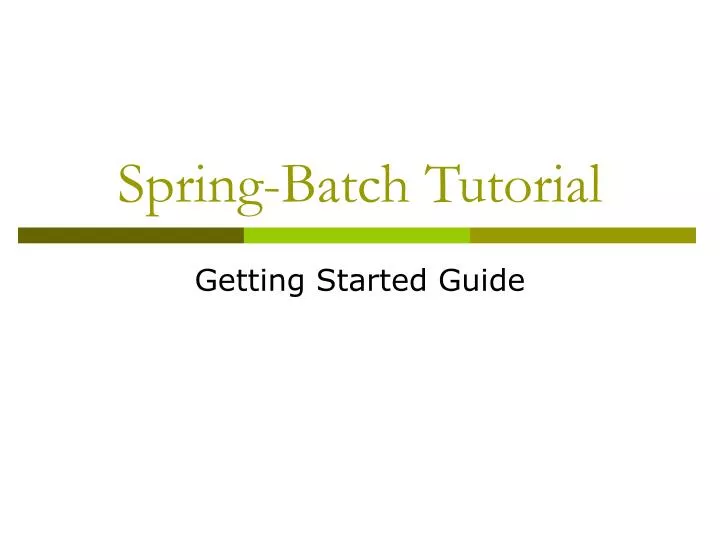 spring batch tutorial