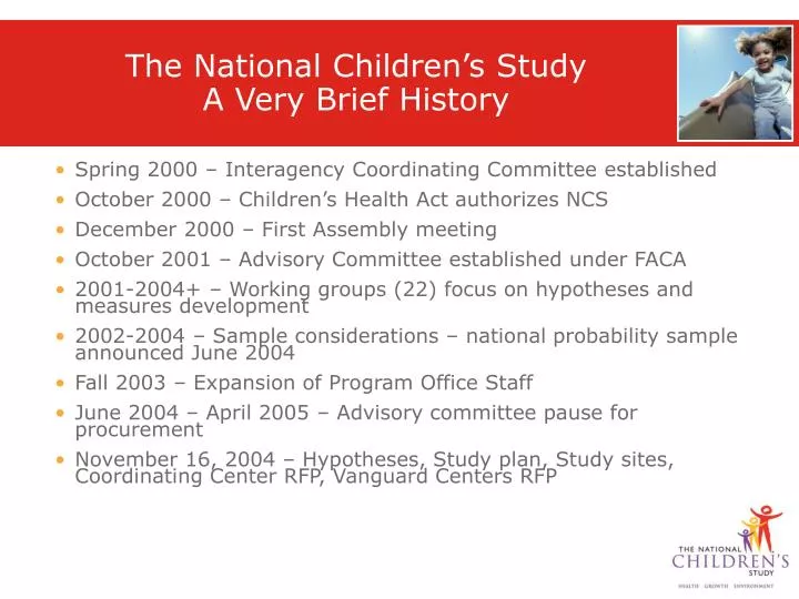 the national children s study a very brief history