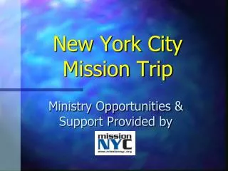 New York City Mission Trip