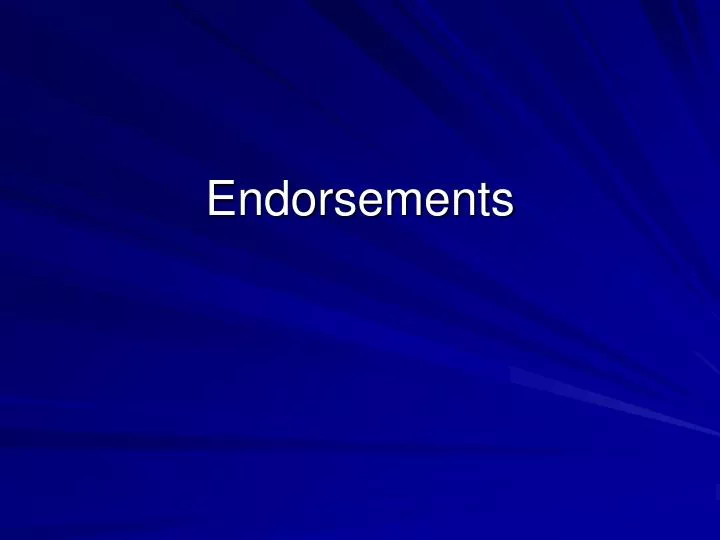 endorsements